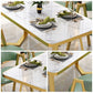 Glam White Top Dining Table Rectangle Standard Dining Table for Kitchen Clearhalo ' dining_table' 'Dining Tables & Seating' 'Dining Tables' 'furn' 'furn_dining_table' 'Furniture' 'furniture_dining_table' 'Kitchen & Dining Furniture' 'kitchen&dining_furn' 'kitchen' 'kitchen_dining_table' 1200x1200_5379618a-52ac-43ef-8208-1315a27b72aa
