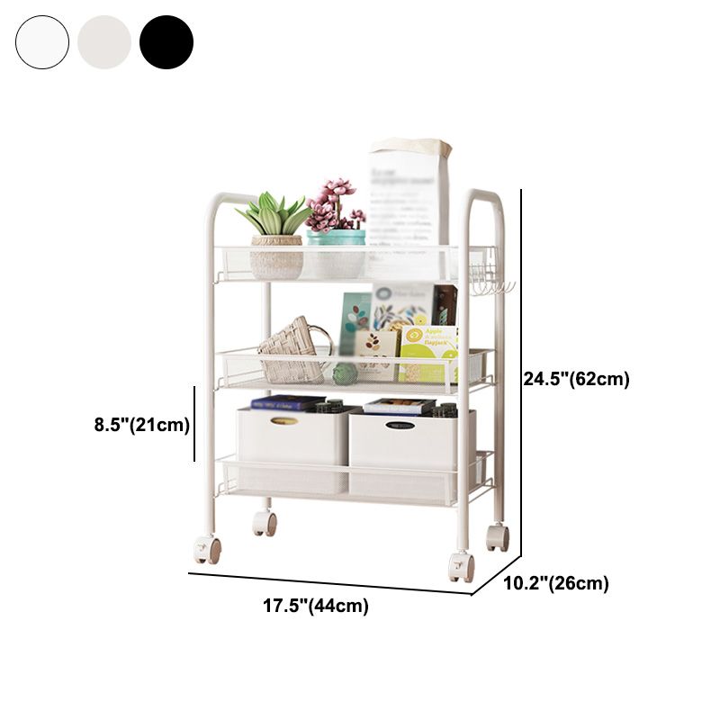 Modern Steel Etagere Bookshelf 3/4/5-Shelf Vertical Open Bookcase with Caster Wheels Clearhalo 'Bookcases' 'furn' 'furn_bookcases' 'Furniture' 'Office Furniture' 1200x1200_537a23de-214e-4b91-a93f-0aa599e99aa7