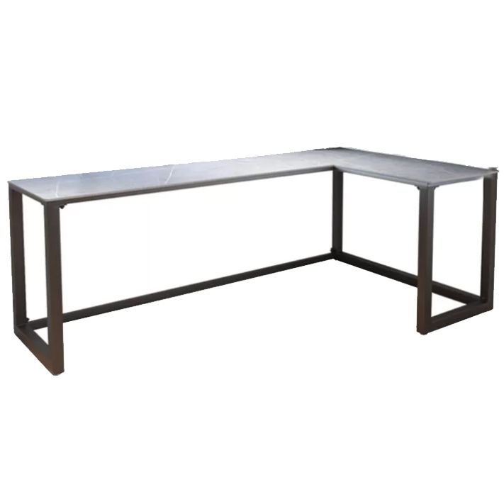 Moderna mesa de escritura en forma de L Descrito de trabajo de la oficina de piedra sinterizada