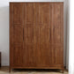 Rubber Wood Wardrobe Cabinet Contemporary Closet Back Hinged Wardrobe
