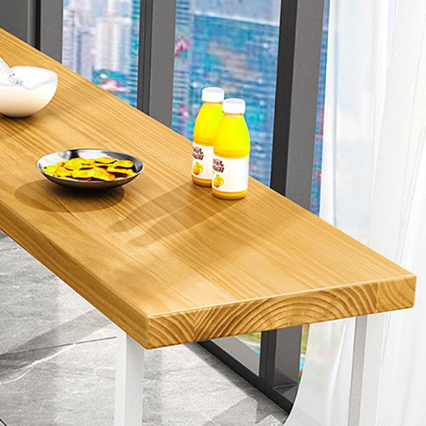 Pine Wood Bar Dining Table Industrial Bar Dining Table with Sled Base in White Clearhalo 'Bar Furniture' 'Bar Tables' 'bar_tables' 'furn' 'furn_bar_tables' 'Furniture' 'furniture_bar_tables' 'Kitchen & Dining Furniture' 1200x1200_537df6cb-9373-4187-a8f3-ed01a747f24e