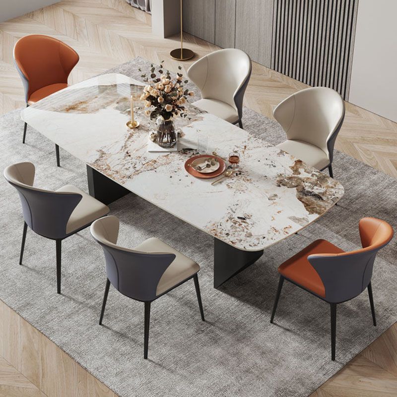 Modern Style Wingback Chairs Leather Dining Chairs for Kitchen Clearhalo ' kitchen&dining_furn' 'Dining Chairs' 'Dining Tables & Seating' 'dining_chair' 'furn' 'furn_dining_chair' 'Furniture' 'furniture_dining_chair' 'Kitchen & Dining Furniture' 'kitchen' 1200x1200_537ecf8e-7369-4e37-9164-735689c70ce1