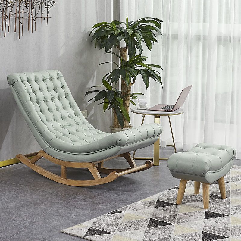 Fabric Rocker Chair Solid Color Contemporary Tufted Cushions Rocker Chair with Ottoman Clearhalo 'Chairs & Seating' 'furn' 'furn_rocking_chairs' 'Furniture' 'Living Room Furniture' 'Rocking Chairs' 'rocking_chairs' 1200x1200_537fc4e4-e3e8-41d5-a7bf-7c1806ac85aa