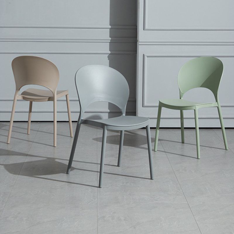 Scandinavian Plastic Armless Chair Kitchen Dining Room Open Back Chair Clearhalo 'Dining Chairs' 'Dining Tables & Seating' 'dining_chair' 'furn' 'furn_dining_chair' 'Furniture' 'furniture_dining_chair' 'Kitchen & Dining Furniture' 1200x1200_5382da17-d677-47c0-8e62-29b6fe849300