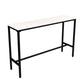 Indoor White and Black Counter Wine Table Rectangle Stone Bar Height Pub Table