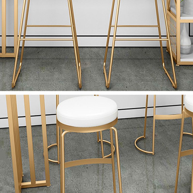 Glam 1/2/3/5 Pieces Bar Table Set Rectangle Bar Table with Metal High Stools for Kitchen Clearhalo 'Bar Furniture' 'furn' 'furn_home_bar_bar_sets' 'Furniture' 'Home Bars & Bar Sets' 'home_bar_bar_sets' 'Kitchen & Dining Furniture' 1200x1200_53837468-fde4-44df-bd05-7f9bd2aec3ca