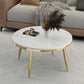 Glam Slate and Metal Coffee Table 4 Legs Round Cocktail Table