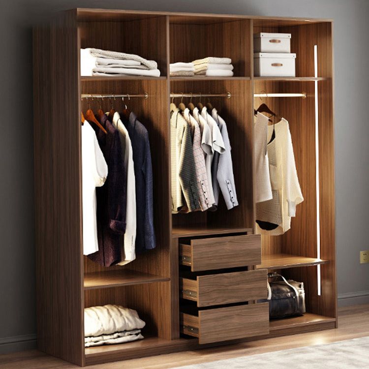 Brown Storage Cabinet with Glass Doors Contemporary Cabinet with Drawers