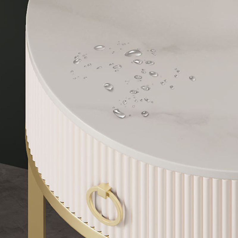 Glam Bed Nightstand Stone Accent Table Nightstand with Drawer Clearhalo 'Bedroom Furniture' 'furn' 'furn_night_stand' 'Furniture' 'night_stand' 'Nightstands' 1200x1200_5386bf5c-492a-4b23-81f7-e769baf1ed9e