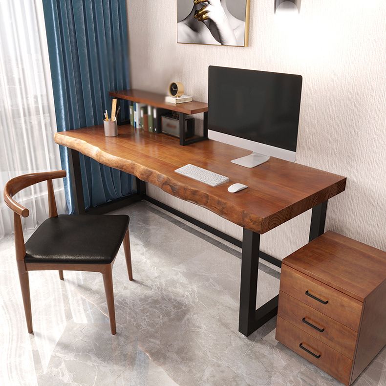 Brown Writing Desk Solid Wood Freeform Shape Home or Office Desk Clearhalo 'furn' 'furn_office_desk' 'Furniture' 'furniture_office_desk' 'Office Desks' 'Office Furniture' 'office_desk' 1200x1200_53872acf-d2cd-4312-b63b-7f2b894a6830