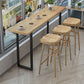 Mesa moderna de altura de barra, mesa de Pub Bistro con tapa de madera maciza para sala de estar