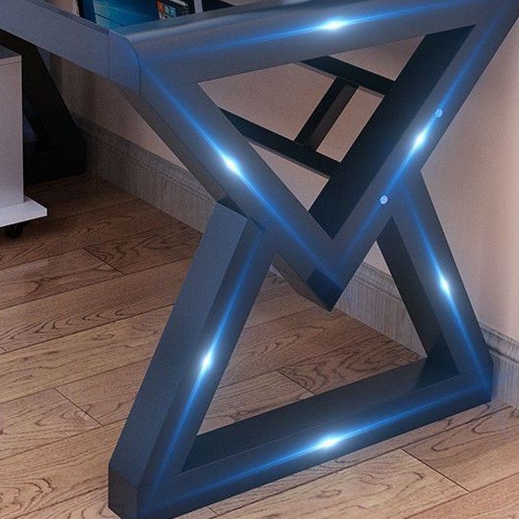 Glazen en metalen computerbureau Sled Moderne rechthoekige kantoorbureau, 23,6 "breed