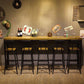 Industrial Bar Table Set 1/6/11 Pieces Rectangle Pine Wood Counter Table for Bar