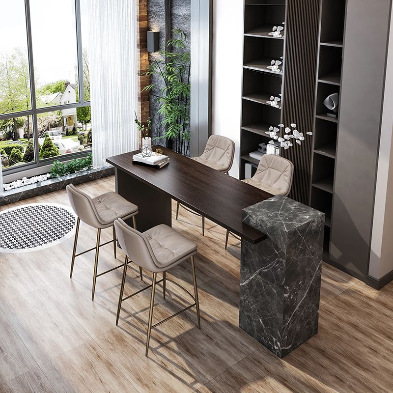 Glam Style Counter Stool Faux Leather Counter-height Stool for Indoor