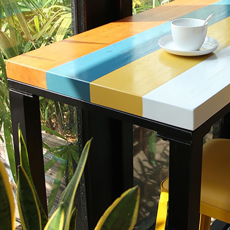 Rectangle Colorful Top Counter Table Metal Black Legs 42-inch Height Industrial Bar Table Clearhalo 'Bar Furniture' 'Bar Tables' 'bar_tables' 'furn' 'furn_bar_tables' 'Furniture' 'furniture_bar_tables' 'Kitchen & Dining Furniture' 1200x1200_538b60b1-c09e-4c77-b1b9-5520a0e7465d
