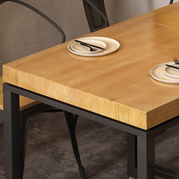 Metal Industrial Square Dining Table Pine Solid Wood Top Table with Trestle Base Clearhalo 'Dining Tables & Seating' 'Dining Tables' 'dining_table' 'furn' 'furn_dining_table' 'Furniture' 'Kitchen & Dining Furniture' 1200x1200_538cb682-06aa-4260-80d4-5fd0280ae384
