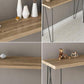 Modern Brown Wooden Bar Table Rectangle Dining Table for Kitchen Living Room Coffee Room