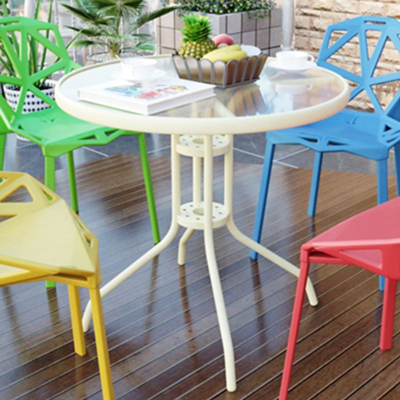 Contemporary Round Dining Table Clear Tempered Glass Table with Pedestal Base Clearhalo ' dining_table' 'Dining Tables & Seating' 'Dining Tables' 'furn' 'furn_dining_table' 'Furniture' 'furniture_dining_table' 'Kitchen & Dining Furniture' 'kitchen&dining_furn' 'kitchen' 'kitchen_dining_table' 1200x1200_538d6bb9-0091-45ce-bc0f-68091f5dc094