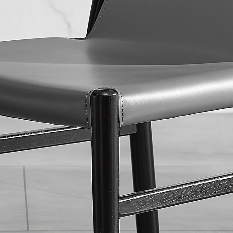Faux Leather Kitchen Dining Chairs Contemporary Chairs with Wood Base Clearhalo 'Dining Chairs' 'Dining Tables & Seating' 'dining_chair' 'furn' 'furn_dining_chair' 'Furniture' 'Kitchen & Dining Furniture' 1200x1200_538f001b-7be1-46ff-aec9-fa8e72c2f5a1