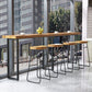 Modern Brown Wood Pub Table Rectangle Table Top Black Sled Table 42'' H Clearhalo 'Bar Furniture' 'Bar Tables' 'bar_tables' 'furn' 'furn_bar_tables' 'Furniture' 'furniture_bar_tables' 'Kitchen & Dining Furniture' 1200x1200_538f3269-edb7-4968-8f5b-0a1f1b3ced57