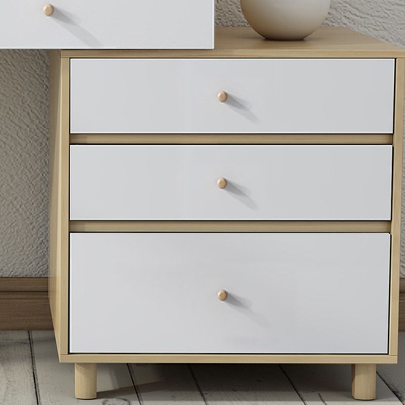 木製の引き出しには、スツールと鏡が付いた虚栄心メイクアップドレッシングテーブルセット-39.4 "w