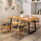 Industrial 1/2/5 Pieces Furniture Solid Wood Rectangle Dining Table Set in Brown