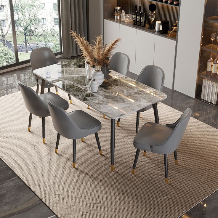 Scandinavian Dining Room Furniture Set Sintered Stone Rectangular Dining Table with Metal Base Clearhalo 'Dining Room Sets' 'Dining Tables & Seating' 'dining_room_set' 'furn' 'furn_dining_room_set' 'Furniture' 'furniture_dining_room_set' 'Kitchen & Dining Furniture' 'kitchen&dining_furn' 'kitchen' 1200x1200_5390f339-1ff1-469e-b8e4-c2b793f02013