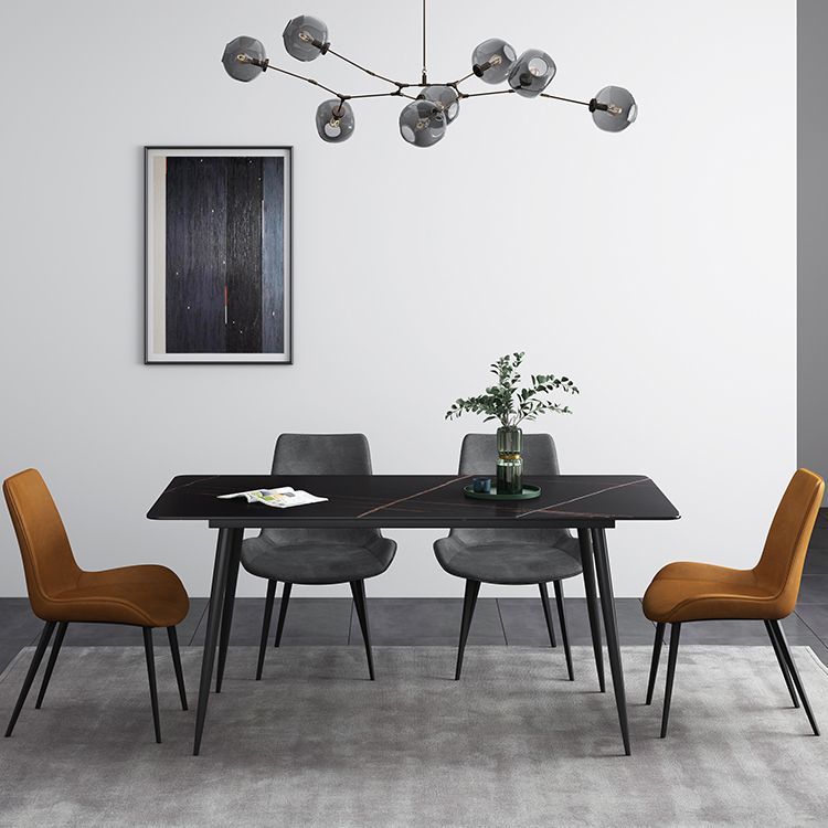 Sintered Stone Industrial Dining Table 4 Legs Base Rectangle Table for Home Clearhalo ' dining_table' 'Dining Tables & Seating' 'Dining Tables' 'furn' 'furn_dining_table' 'Furniture' 'furniture_dining_table' 'Kitchen & Dining Furniture' 'kitchen&dining_furn' 'kitchen' 'kitchen_dining_table' 1200x1200_539221b2-ed03-4801-b310-14a1a0abbb03