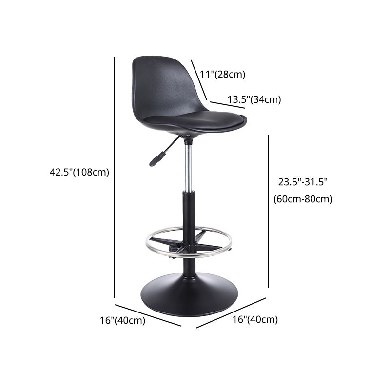 Contemporary Leather Swivel Barstool Indoor Low Back Bar Stool with Iron Legs Clearhalo 'Bar Furniture' 'Bar Stools' 'bar_stools' 'furn' 'furn_bar_stools' 'furniture_bar_stools' 'Kitchen & Dining Furniture' 'kitchen&dining_furn' 'kitchen' 'kitchen_furn' Furniture' 1200x1200_539224fe-6231-4f6d-b895-bce02f65fcff
