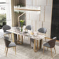 Glam 1/3/4/5/6/7/8/9 Pieces Dinette Set Sintered Stone Dining Room Set Clearhalo 'Dining Room Sets' 'Dining Tables & Seating' 'dining_room_set' 'furn' 'furn_dining_room_set' 'Furniture' 'furniture_dining_room_set' 'Kitchen & Dining Furniture' 1200x1200_53946041-d304-474d-838b-170877f3c2e0