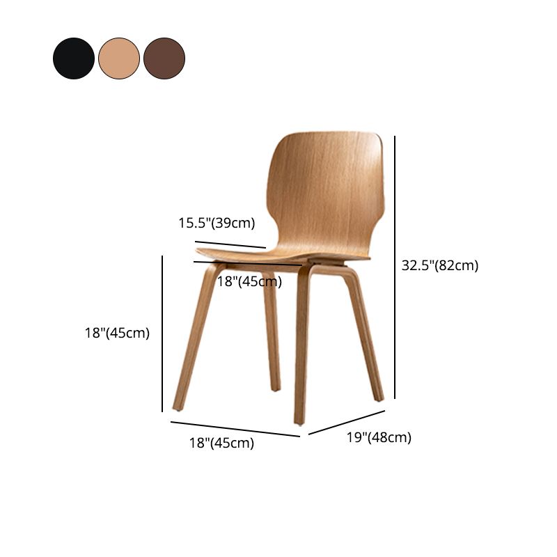 Minimalist Wood Dining Chair for Home Solid Back Armless Dining Chair Clearhalo 'Dining Chairs' 'Dining Tables & Seating' 'dining_chair' 'furn' 'furn_dining_chair' 'Furniture' 'Kitchen & Dining Furniture' 1200x1200_5397c758-d0f1-47f7-9ca3-70784783eb11