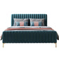 Glam Style Bed Frame Solid Color Standard Bed with Headboard