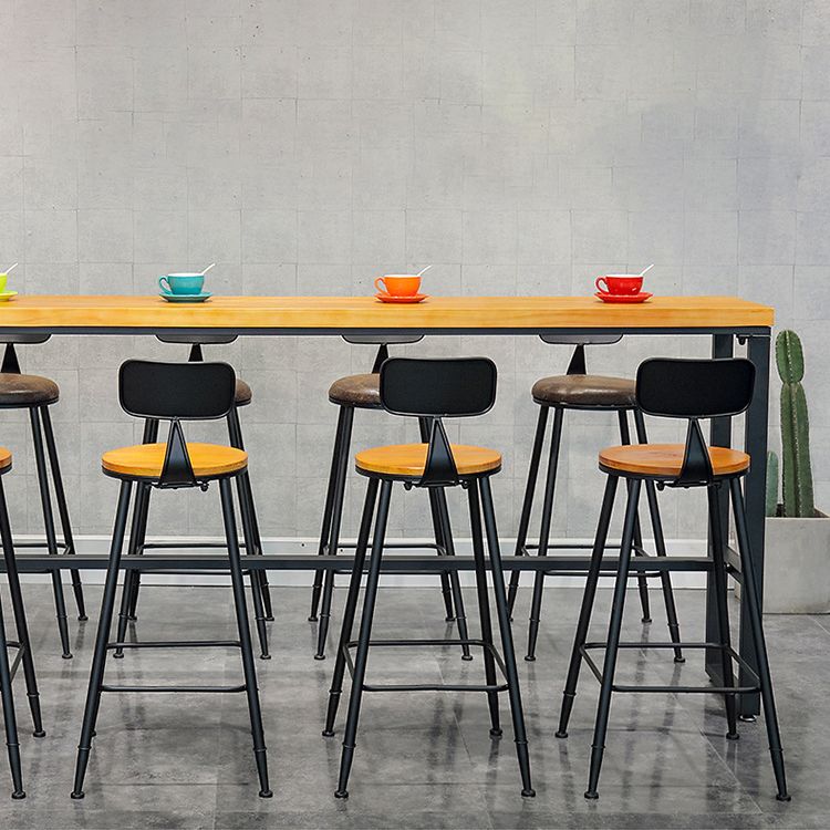 Industrial 1/5/9 Pieces Bar Table Set Rectangle Wood Counter Table for Milk Tea Shop