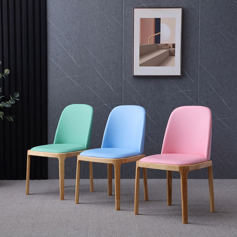 Scandinavian Home Side Chair Parsons Back Wood Armless Dining Room Chair Clearhalo ' kitchen&dining_furn' 'Dining Chairs' 'Dining Tables & Seating' 'dining_chair' 'furn' 'furn_dining_chair' 'Furniture' 'furniture_dining_chair' 'Kitchen & Dining Furniture' 'kitchen' 1200x1200_539cb96f-d5a9-4354-aff8-c4d52cd87bf4