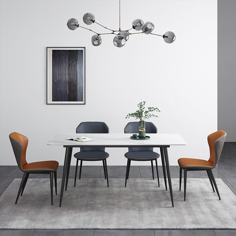 Rectangle Industrial Style Dining Table Sintered Stone Fixed Table for Kitchen Clearhalo ' dining_table' 'Dining Tables & Seating' 'Dining Tables' 'furn' 'furn_dining_table' 'Furniture' 'furniture_dining_table' 'Kitchen & Dining Furniture' 'kitchen&dining_furn' 'kitchen' 'kitchen_dining_table' 1200x1200_539e5251-fe5f-4e2d-ba6f-2523d3c03d21