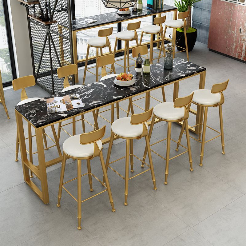 Faux Marble Bar Height Table Modern Style Bistro Table for Living Room Clearhalo 'Bar Furniture' 'Bar Tables' 'bar_tables' 'furn' 'furn_bar_tables' 'Furniture' 'Kitchen & Dining Furniture' 1200x1200_539f7976-0c2c-403e-8a52-7780b6182840