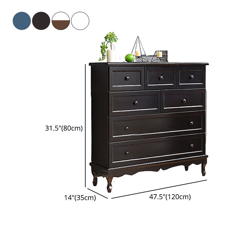 Mid-Century Modern Wood Accent Chest with Drawers Side Cabinet