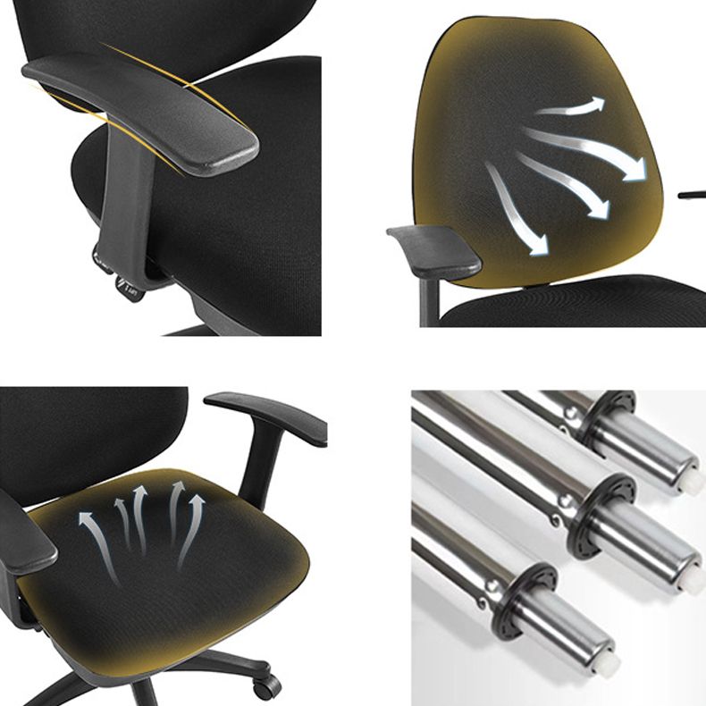 Modern Black Swivel Computer Chair Fixed Arms Height-adjustable Office Chair Clearhalo 'furn' 'furn_office_chair' 'Furniture' 'Office Chairs' 'Office Furniture' 'office_chair' 1200x1200_53a182aa-a3dd-4695-b76b-ddc0af4e9aec