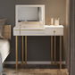 Glam 29.52" Height Wood Flip-top Dressing Table Make-up Vanity with Mirror