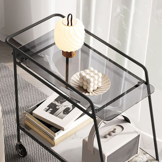 25,59 "tavolo da porno superiore in vetro rettangolo alto tavolo da ferro da stiro con scaffale e ruota