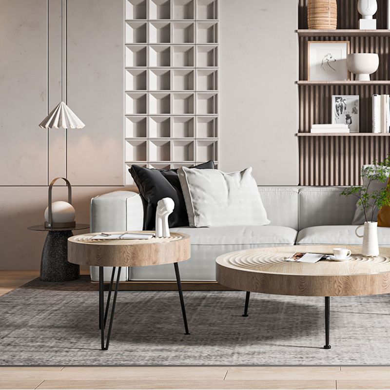 Round Wooden Coffee Table North European 3 Legs Coffee Table Clearhalo 'Coffee & Accent Tables' 'Coffee Tables' 'coffee_tables' 'furn' 'furn_coffee_tables' 'Furniture' 'Living Room Furniture' 1200x1200_53a36530-0d40-4111-b894-0688dec3d3ce
