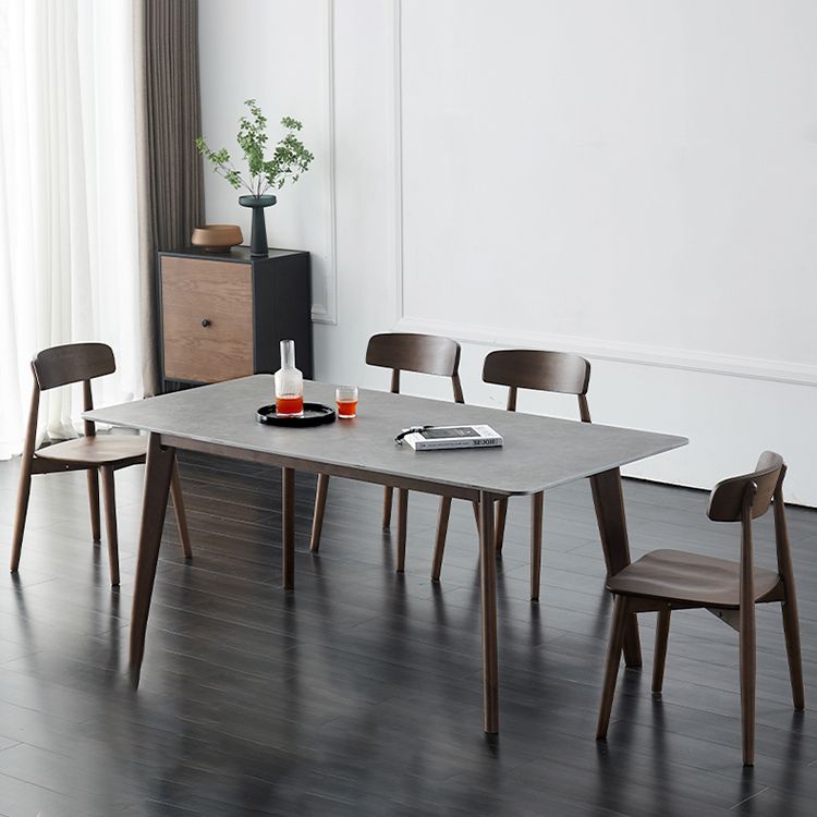 Medieval Modern Sintered Stone Table Rectangle Grey Dining Table with Wooden 4 Legs Clearhalo ' dining_table' 'Dining Tables & Seating' 'Dining Tables' 'furn' 'furn_dining_table' 'Furniture' 'furniture_dining_table' 'Kitchen & Dining Furniture' 'kitchen&dining_furn' 'kitchen' 'kitchen_dining_table' 1200x1200_53a4c06c-eb71-45a9-8213-c907210301d3
