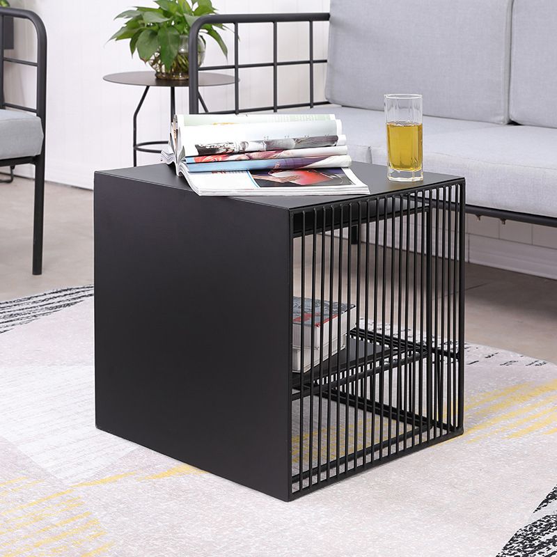 Frame 2 Nesting Square Coffee Table Set Black Iron Cocktail Table with Storage Shelf Clearhalo 'Coffee & Accent Tables' 'Coffee Tables' 'coffee_tables' 'furn' 'furn_coffee_tables' 'Furniture' 'Living Room Furniture' 1200x1200_53a5dfc0-2269-49c4-9298-ba93f73c5827