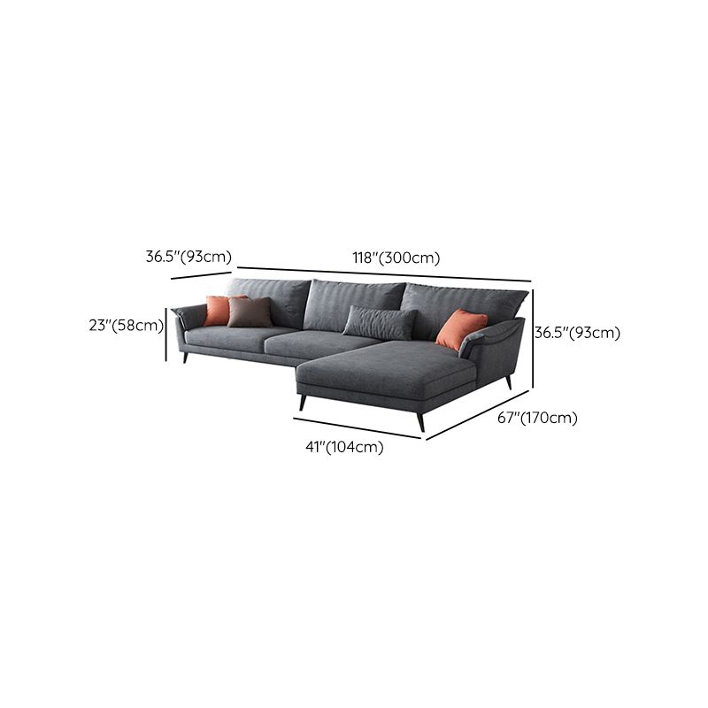36"H Contemporary Sectional Sofa Fabric Grey Sectionals with Bostol Pillows Clearhalo 'furn' 'furn_sectionals' 'Furniture' 'Living Room Furniture' 'Sectionals' 1200x1200_53a627e7-ee0d-402d-a1c7-04c3e5422355