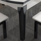 Modern Round Expandable Retractable Stone Top Dining Table with Black Wood Base Clearhalo 'Dining Tables & Seating' 'Dining Tables' 'dining_table' 'furn' 'furn_dining_table' 'Furniture' 'Kitchen & Dining Furniture' 1200x1200_53a6f383-75af-4760-9689-bbb0a097ee98