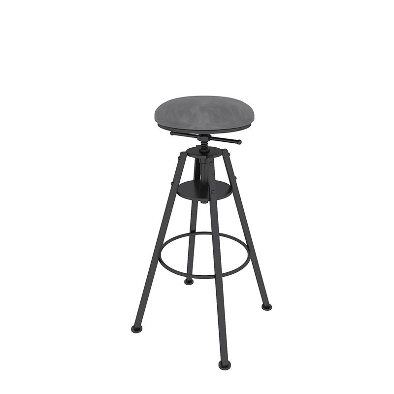 Metal Adjustable Height Bar Stool Velvet Upholstered Bar Stool for Restaurant
