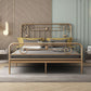 Glam Metallic Open-Frame Bed with with Rectangular Headboard and Footboard