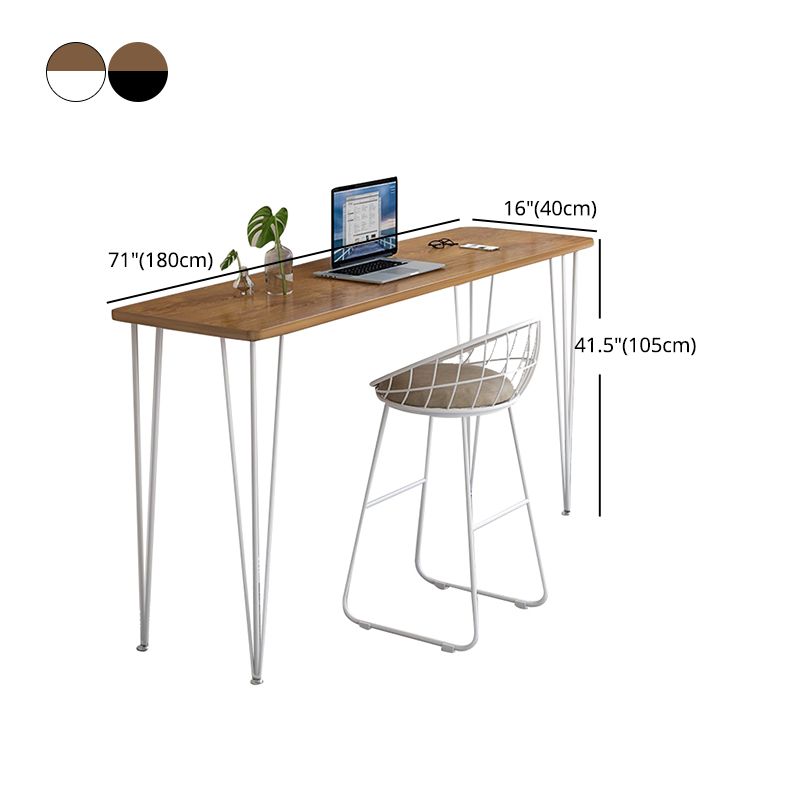 Wood Bar Dining Table Modern Rectangle Bar Table with 4 Legs Base for Dining Room Kitchen Clearhalo 'Bar Furniture' 'Bar Tables' 'bar_tables' 'furn' 'furn_bar_tables' 'Furniture' 'furniture_bar_tables' 'Kitchen & Dining Furniture' 1200x1200_53a959c8-9655-4411-ba76-e92c70750705