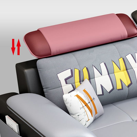 Scandinavische faux leer sectionele banken grijze l-vormige modulaire slaper sectional