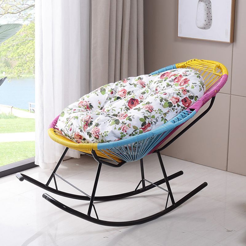 Iron Base Single Chaise Lazy Chair Lounge Home Rocking Chair